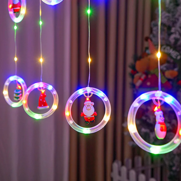 Guirnaldas de navidad 10 aros luz RGB